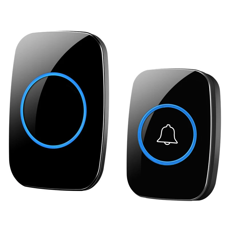 

Wireless Doorbell Waterproof Battery Buttons US EU UK Plug Receiver 300M Remote Led Light Home Cordless Bell 38 Chimes