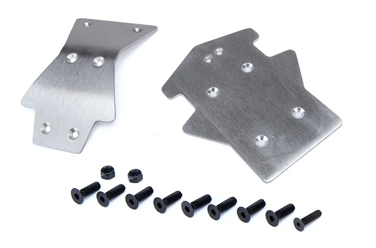 

front & rear stainless bottom steel plate reinforcing protection plate chassis shield plate for losi 5ive-t 5t