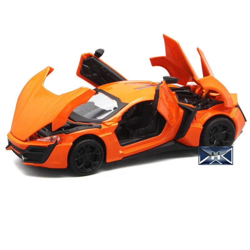 For Laykan Dubai Super Sports Car Model Toy Music Light Open Door Pull