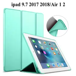 Силиконовые Мягкий Назад из искусственной кожи чехол для Apple ipad 9,7 2017 2018 smart Cover для ipad Air 1 2 9,7 планшет корпус + пленка + ручка