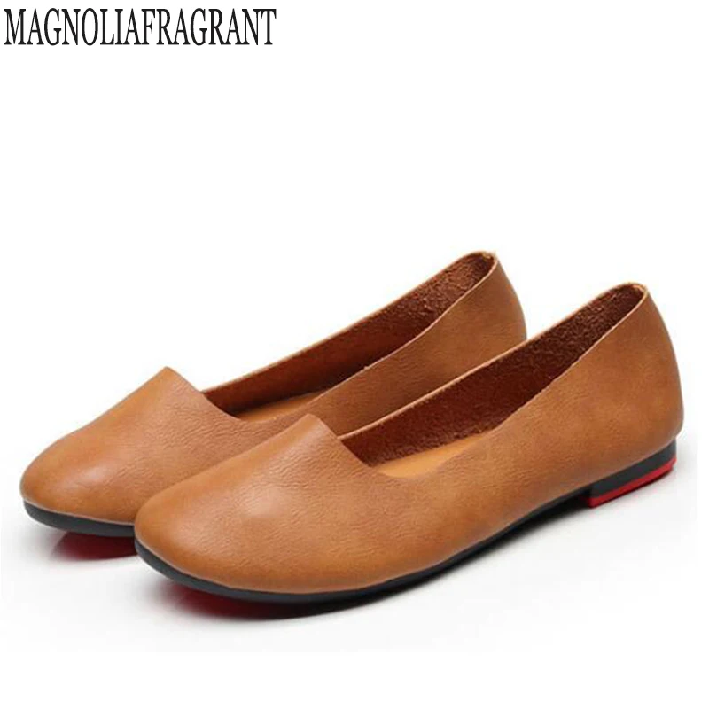 Vente 2018 En Cuir Véritable Chaussures Plates Femme cousu Main En Cuir Mocassins Appartements Mocassins Printemps Casual Chaussures Femmes Appartements Femmes Chaussures c27