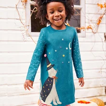 Платье для маленьких девочек с аппликацией животных; платья для маленьких девочек; одежда для детей; платье принцессы; осенне-зимняя одежда для детей