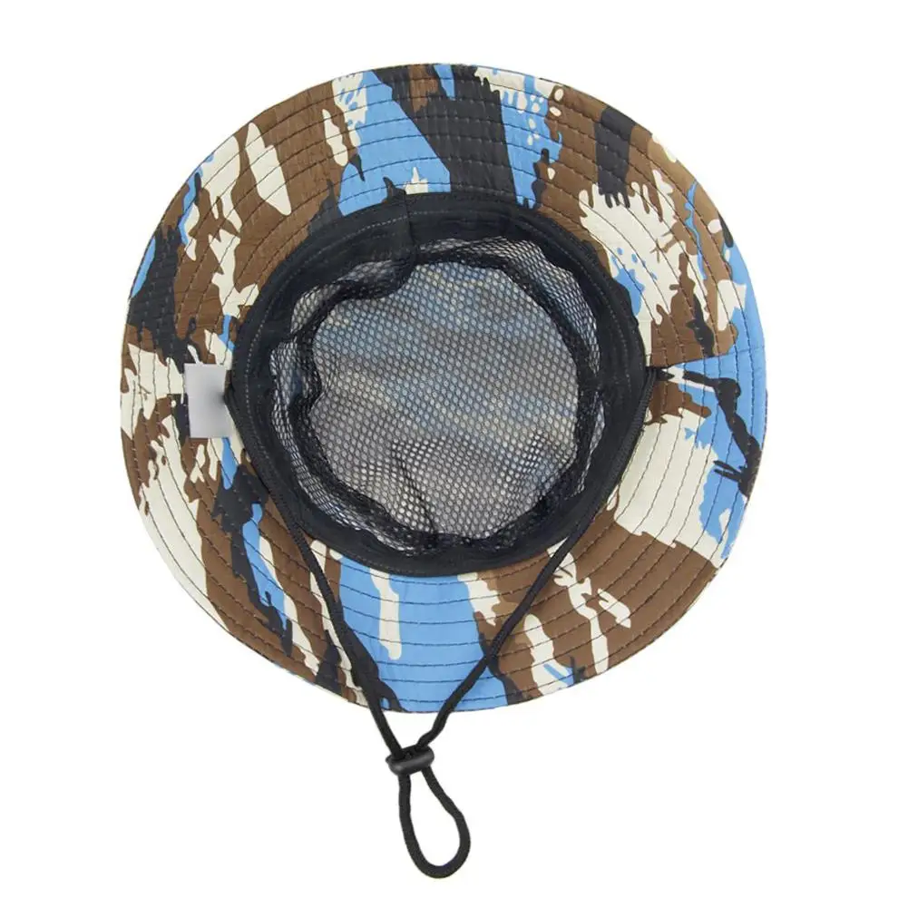 Children's Camouflage Big Hat UPF50 + UV Ray Sun-Proof Sun Hat Bucket Big Brim For Boys Kids Hiking And Beach Equipment