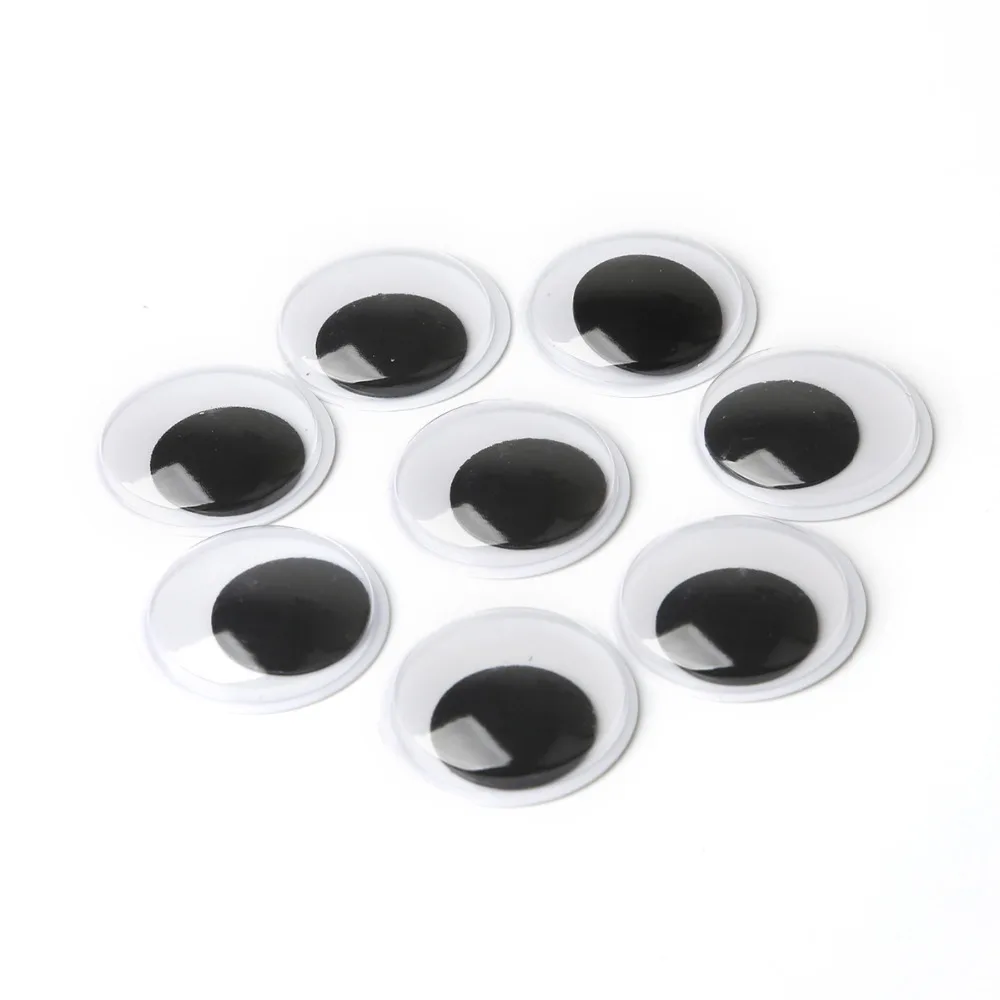 100pcs 8-20mm Plastic Wiggly Eye Self-Adhesive Scrapbook Diy Craft Embelishment