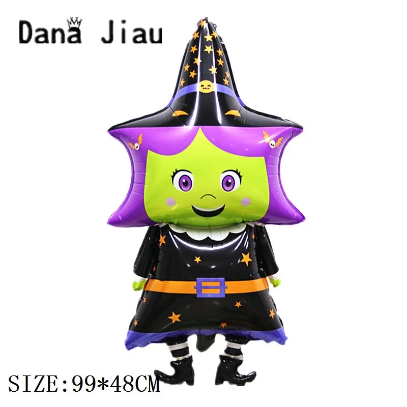 

dana jiau Halloween party decoration foil balloon pumpkin green ghost helium ball Pirate Ship hair brand sorceress toy sale
