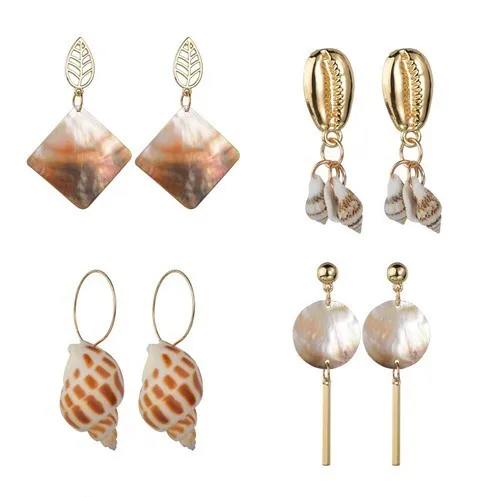 

New Colorful Shell Pearl Pendant Earrings Exquisite High Quality Summer Conch Sea Breeze Beach Earrings Charm Ladies Earrings