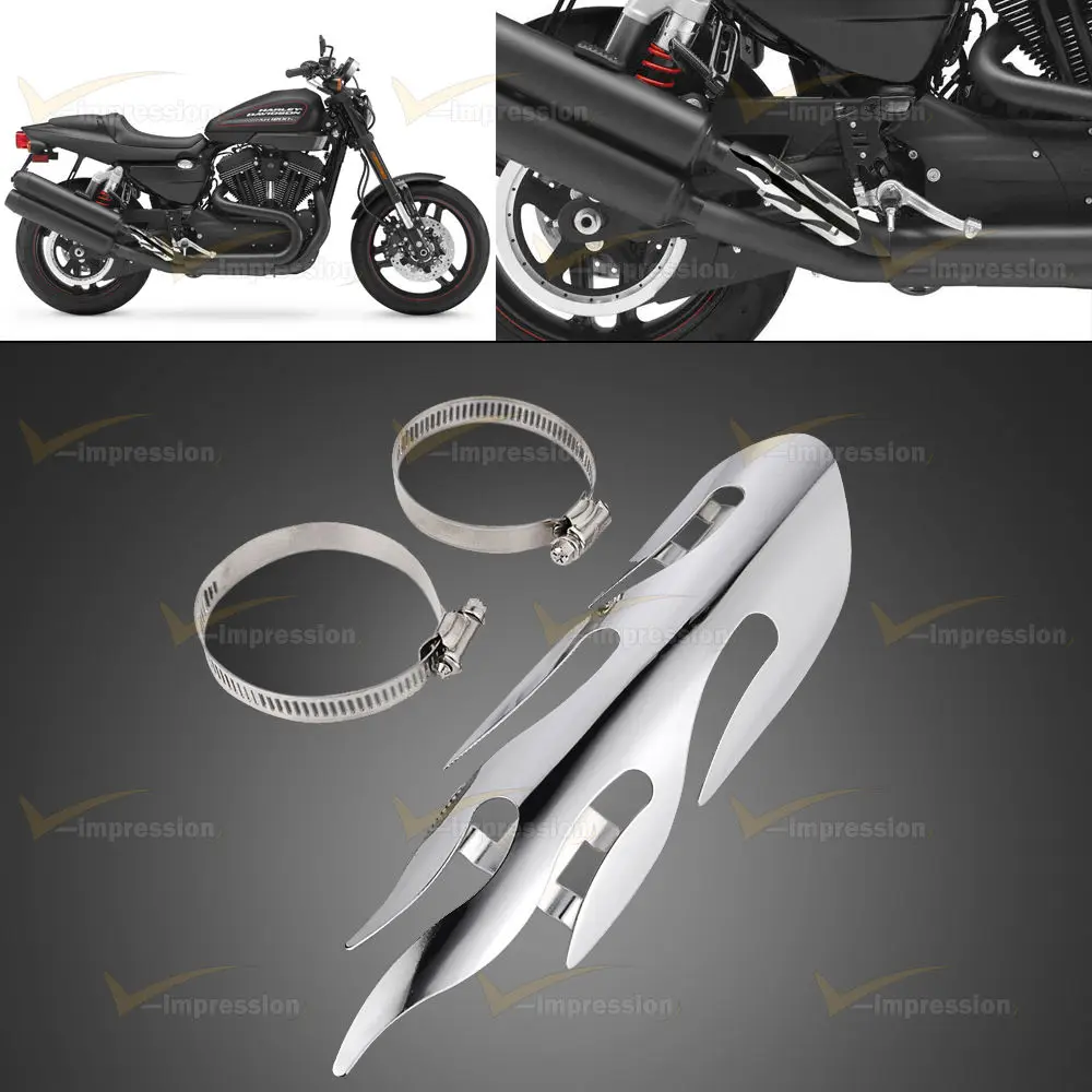 buy Motorcycle Flame Exhaust Muffler Pipe Heat Shield Heel Guard For Honda Suzuki Harley Cruiser Bike Chopper ...