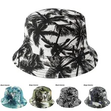 HUOBAO новая Двусторонняя Кокосовая пальма Панама унисекс с принтом хип-хоп шляпа для женщин и мужчин Панама летняя Рыбацкая шляпа