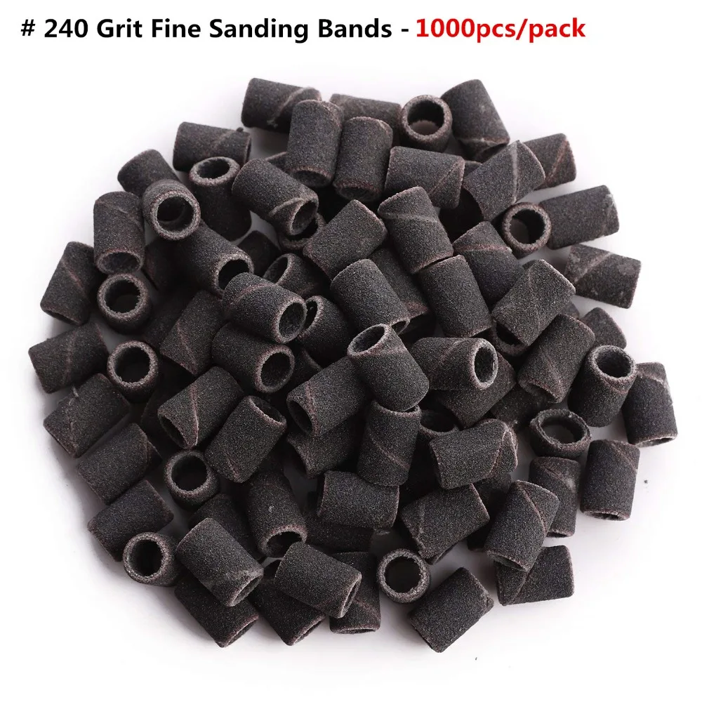 1000PCS/pack 240 Grit Fine Sanding Bands Dremel Nail Drill Sand Band