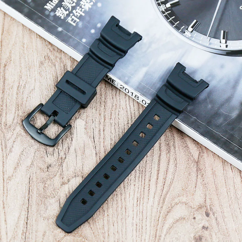 

Resin strap accessories for Casio strap SGW-100-1V black rubber strap men's outdoor sports waterproof strap