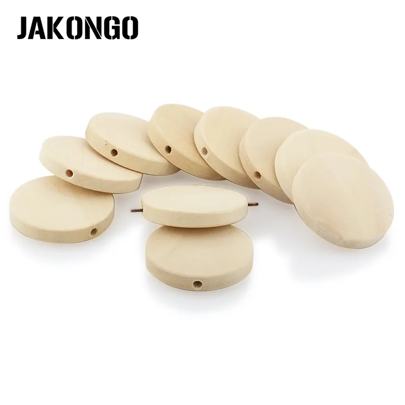 

JAKONGO Round Wood Spacer Beads Loose Beads for Jewelry Making Bracelet Necklace DIY Handmade Accessories 15mm/25mm