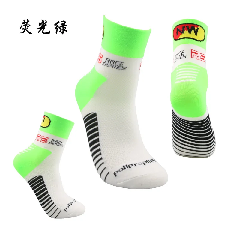 Высококачественные брендовые новые мужские велосипедные носки, велосипедные носки, спортивные носки - Цвет: Fluorescent green