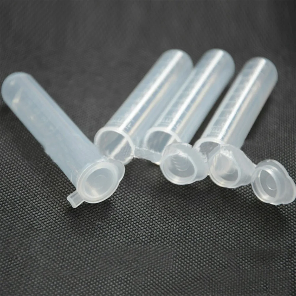 

200pcs 10ml Plastic Centrifuge Lab Test Tube Vial Sample Container with Cap