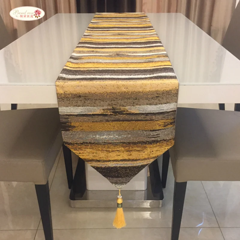 

Simple Table Runner Polyester Modern Runners Colorful Strips Decoration Table Runner Bed Runner 32*210cm Blue Yellow