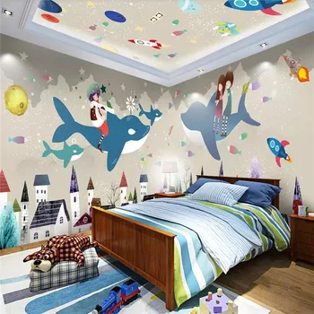 

Cartoon theme space full house background wall professional production mural factory wholesale wallpaper mural poster photo wall