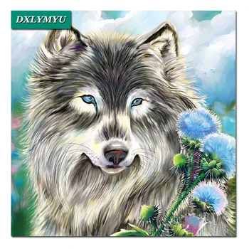 

3D Diamond Painting Cross Stitch Pattern Diamond Embroidery Cold blue eyes wolf diamond Mosaic Resin Home Decor DIY diamond art