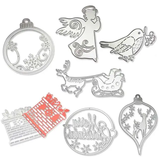 7 styles christmas ornaments cutting dies stencils xmas deer christmas ornament stencils