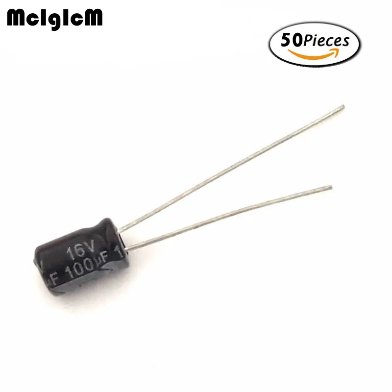 

MCIGICM 1000pcs Aluminum electrolytic capacitor 100uF 16V 5*7 Electrolytic capacitor