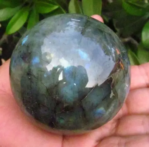 

WW 06134 NATURAL Labradorite QUARTZ CRYSTAL Sphere ball Healing
