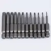 12 pièces/ensemble Hex Torx tête plate 50MM embouts de pilote outils à main jeu de Bits de sécurité inviolable tournevis foret embouts de tournevis ► Photo 2/6