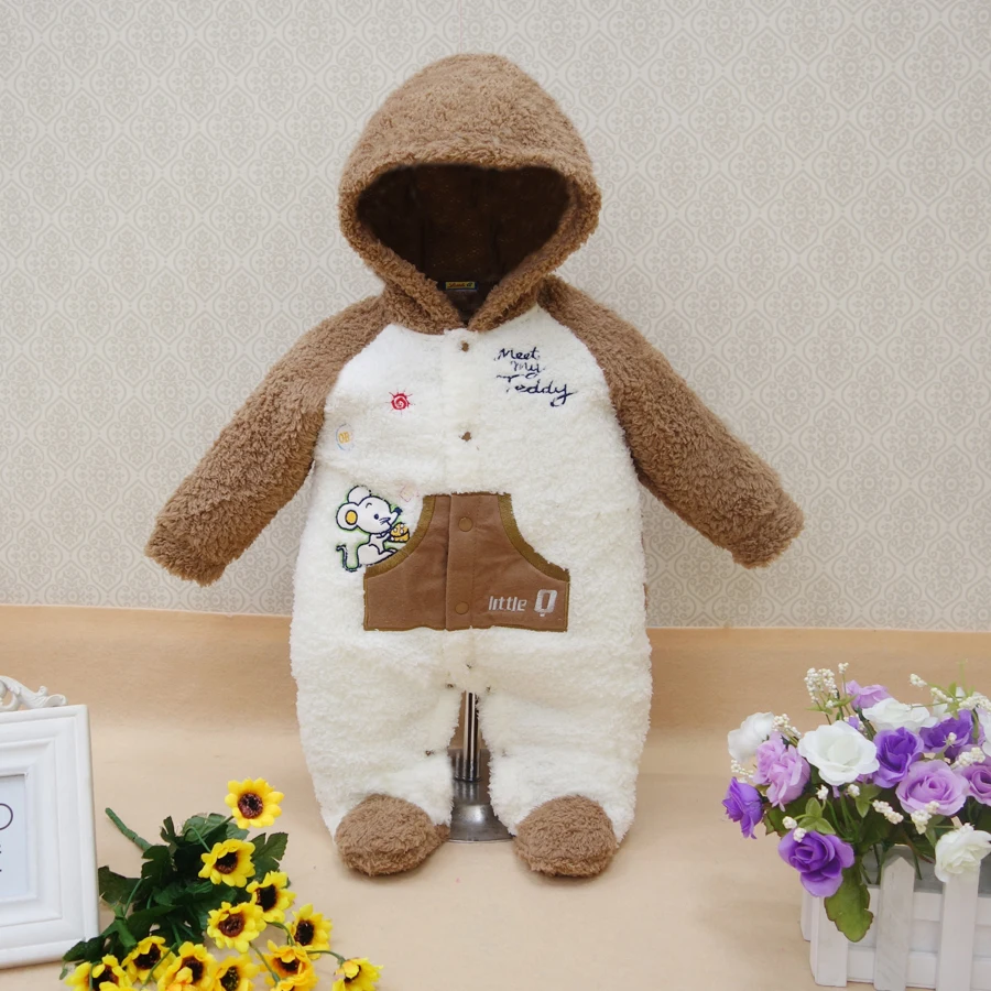 Теплая зимняя одежда для маленьких мальчиков и девочек Little Q с капюшоном сна