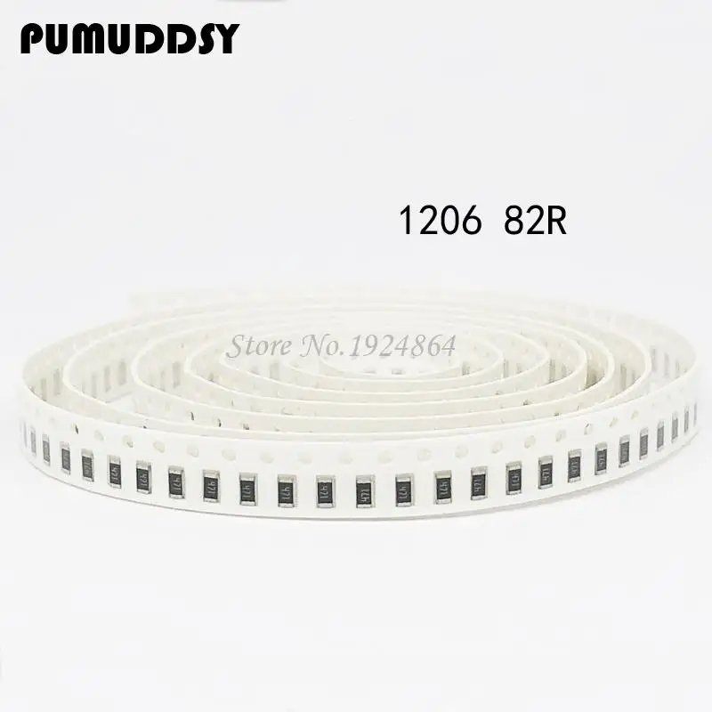 100 шт. 1206 SMD резистор 82 Ом проволочного чипа 0 25 W 1/4W 82R | Электронные компоненты и
