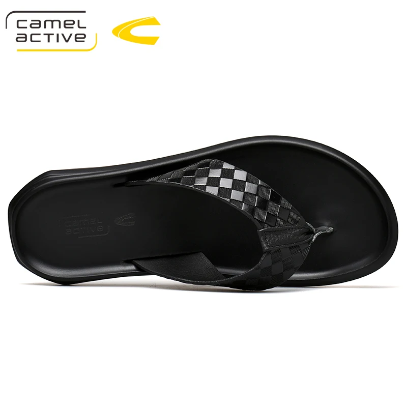 Мужские Пляжные шлепанцы Camel Active коричневые Шлепанцы из натуральной кожи удобная