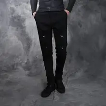 XS-4XL Горячая весна/осень Мужская Новая мода личности комплект ног брюки ремонт металлической пряжкой повседневные штаны