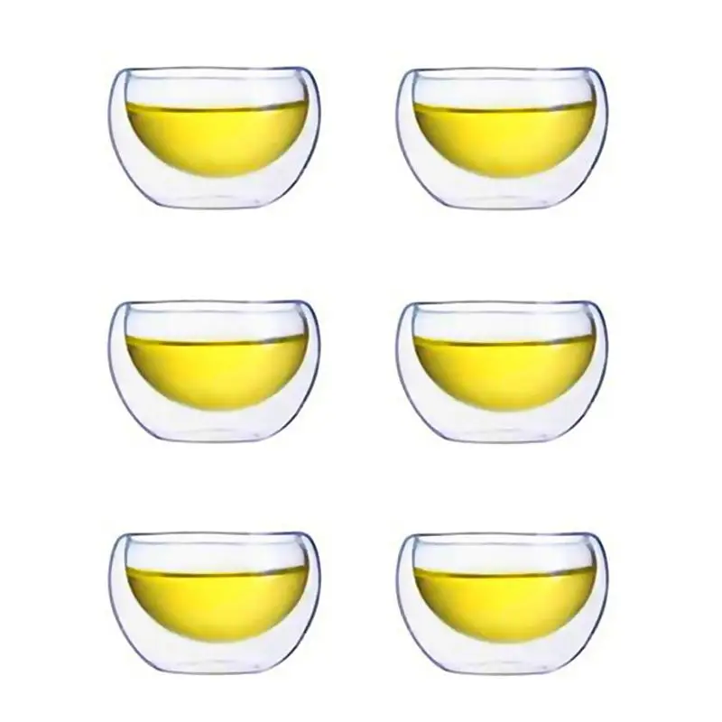 6 шт двойными стенками стеклянные Изолированные чашки термоизолированные чашки стакан для питья es набор