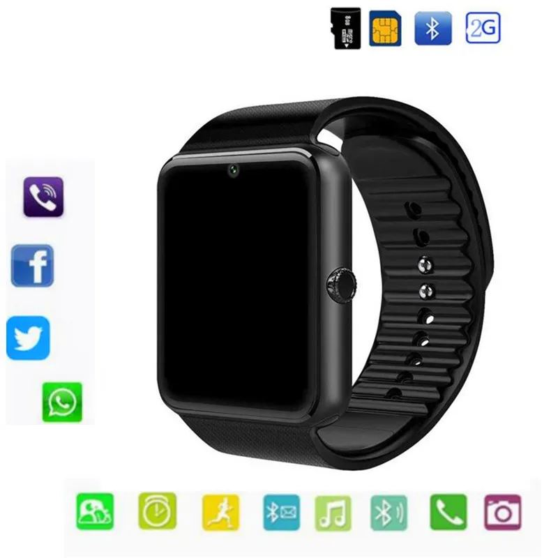 

Bluetooth GT08 Smart Watch Support 2G SIM Max 8G TF Card Camera For Android apple ios Children Women watch Phone With Retail Box