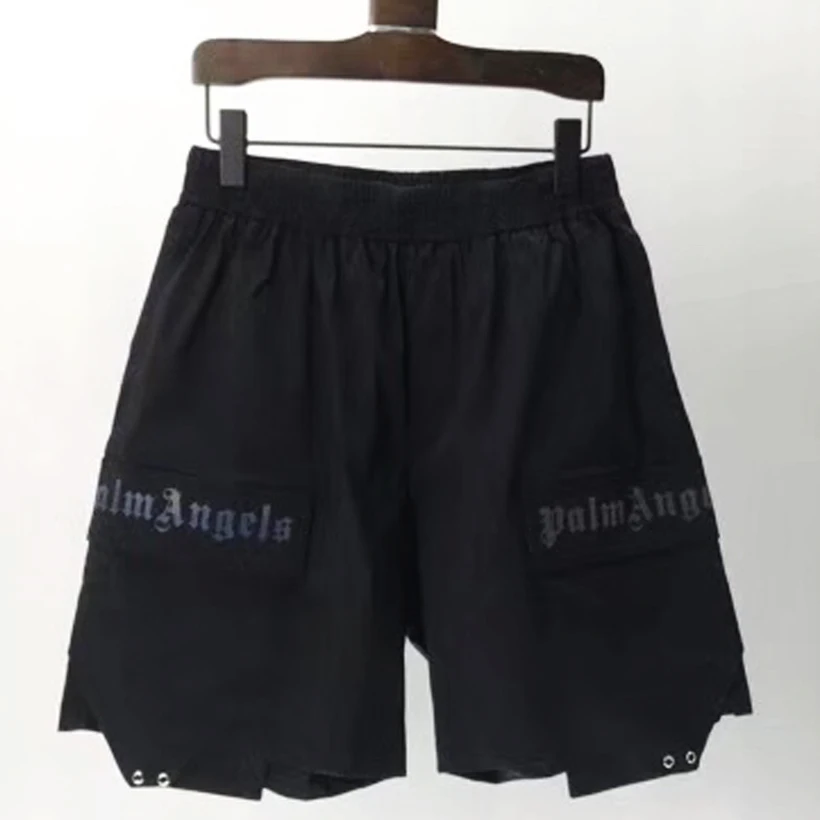 

Palm Angels Shorts 3M Reflective Men Women Pocket Short Pants Letter Print Drawstring Palm Angels Short Sweatpants Joggers
