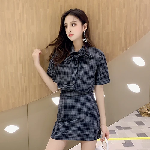 mini skirt and blouse
