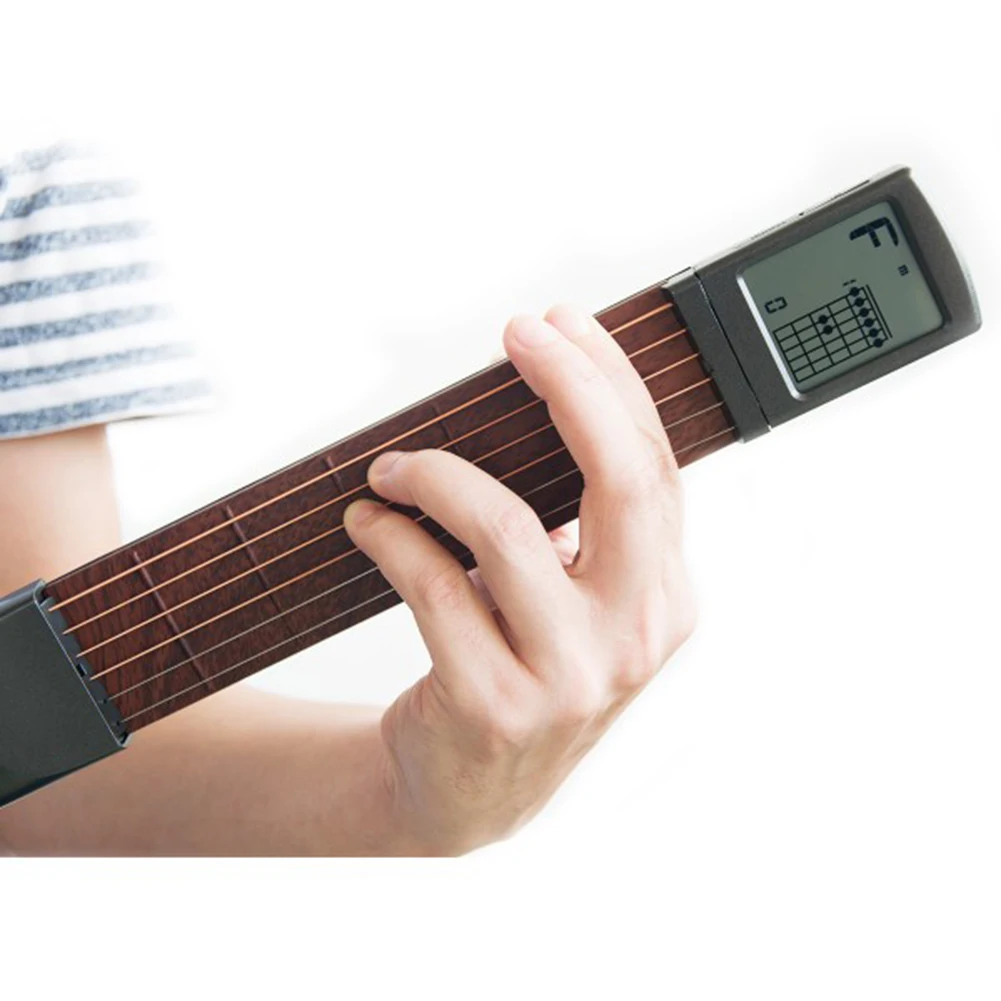 Meilleur Outil de pratique pour débutant entraîneur d accords de guitare de poche Portable avec un écran de tableau d accords rotatif
