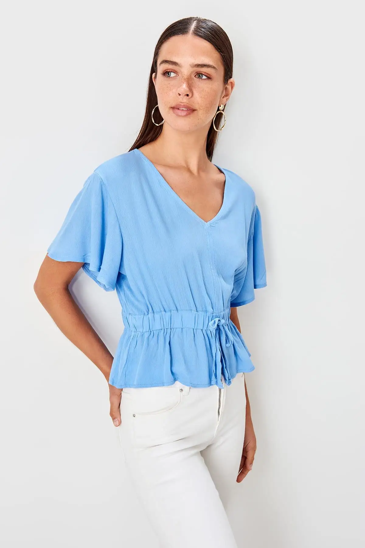 Trendyol синяя рубашка Bluz TWOSS19BZ0106| |