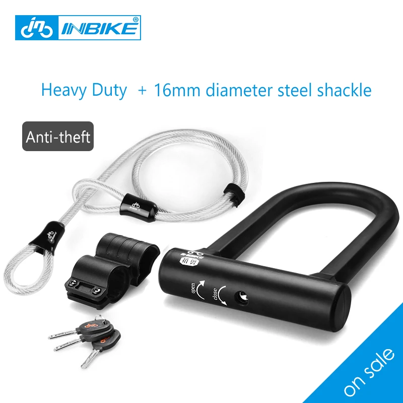 

Bike U Lock Steel MTB Road Bike Bicycle Lock Anti-theft Heavy Duty Bike U-Locks