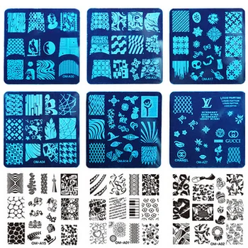 

by dhl or ems 500pcs Square Nail Art Stamp Stamping Plate 6.2cm Polish Design Print Manicure Nail Template beauty