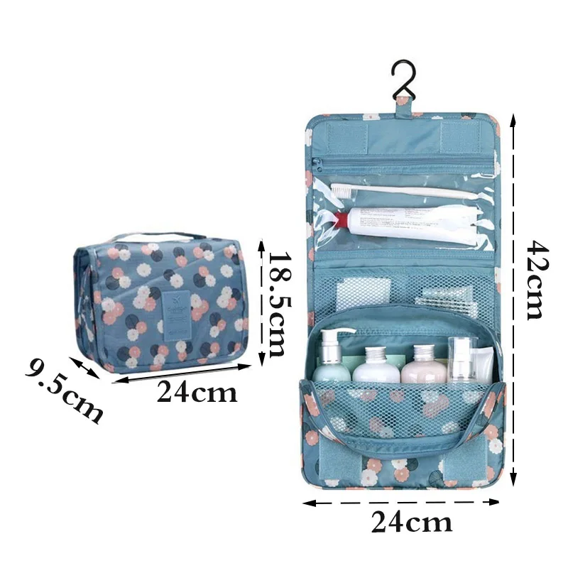 Hhyukimi التجميل حقيبة التخزين الحمام شنقا الزينة حقيبة ، سفر المحمولة للماء أكسفورد أكياس مستحضرات ماكياج المنظم