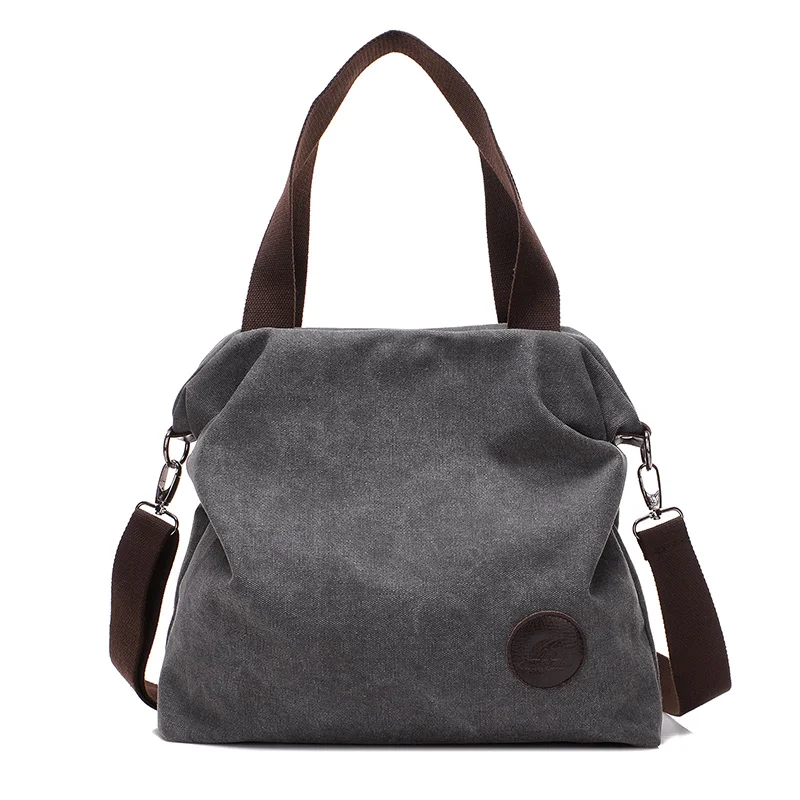 KVKY, женская сумка, винтажные холщовые сумки, сумки-мессенджеры для женщин, сумки через плечо, высокое качество, повседневная женская сумка - Цвет: Gray