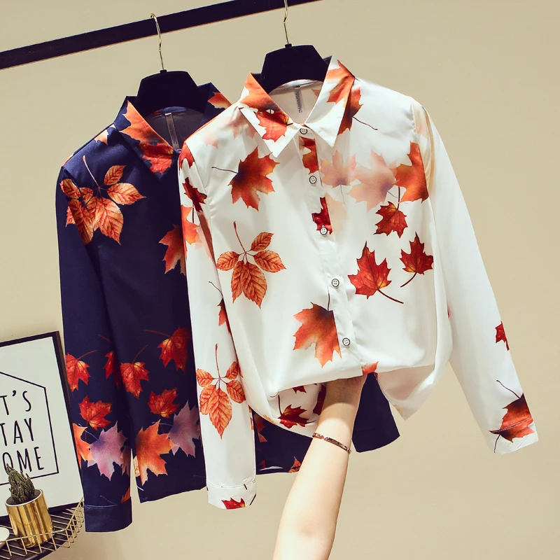 

Spring Autumn Women's Shirts 2019 New Office Pring Long Sleeve Lapel Shirt Temperament Blouse Female All-match Basic Tops