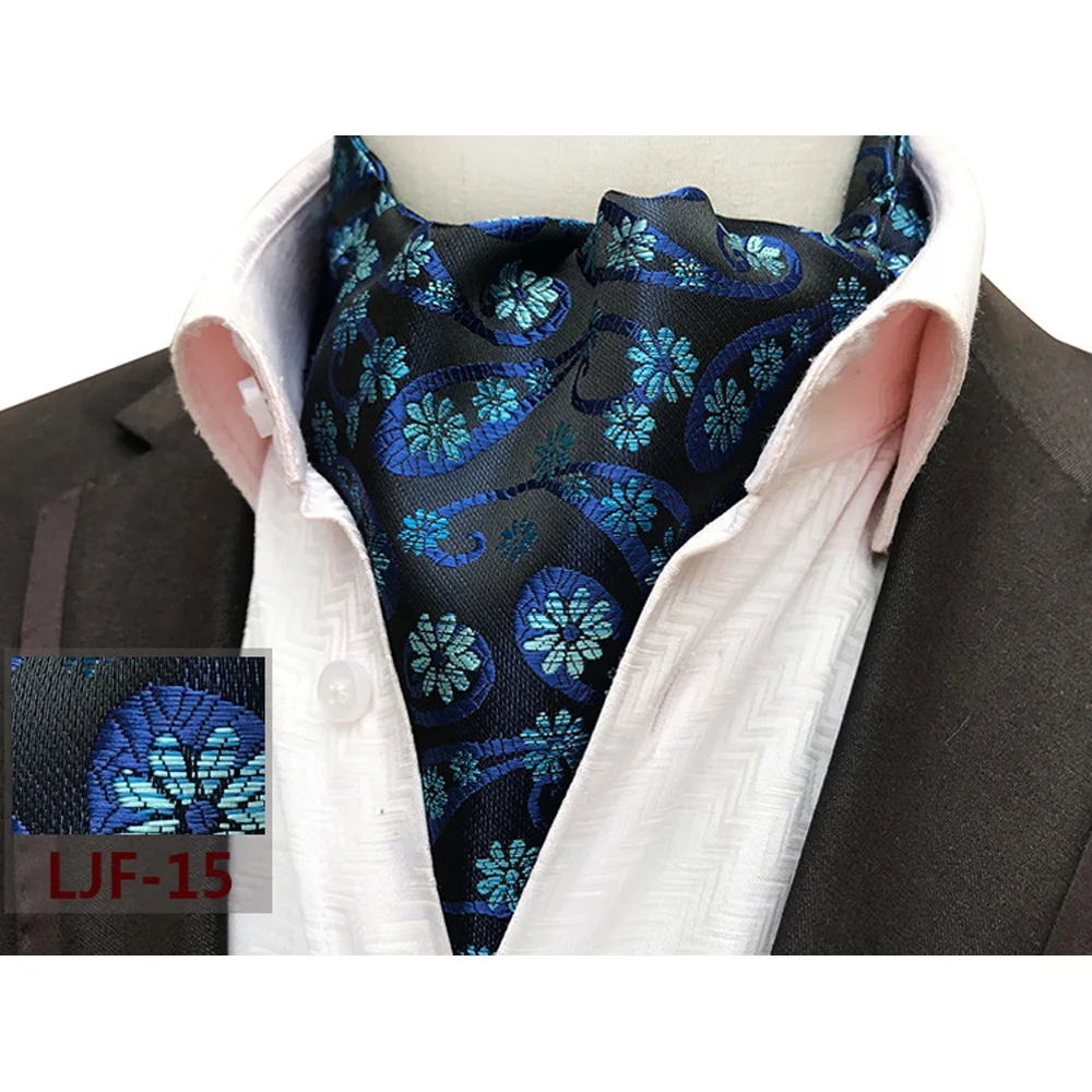 Мужские костюмы Пейсли Цветочный галстук Аскот Галстук Свадебная вечеринка формальный галстук BWTHZ0314