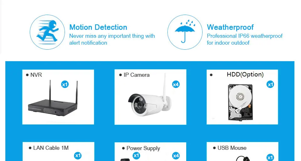 4CH NVR Wi-Fi система 4CH 5MP CCTV(2560x1920) Wifi камера система видеонаблюдения Комплект H.265 беспроводной штекер и воспроизведение аудио записи