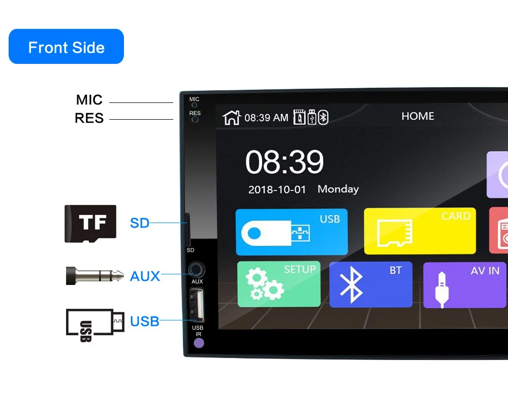 " HD 2 din автомобильный стерео радио USB ссылка для Apple CarPlay мультимедийный плеер MP5 Bluetooth TF FM Авторадио