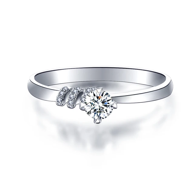 18k Gold And White Diamond Ring Genuine 1 Carat Effect Platinum 18k Gold And White Diamond Ring Genuine 1 Carat Effect Platinum Rose Wedding Marriage