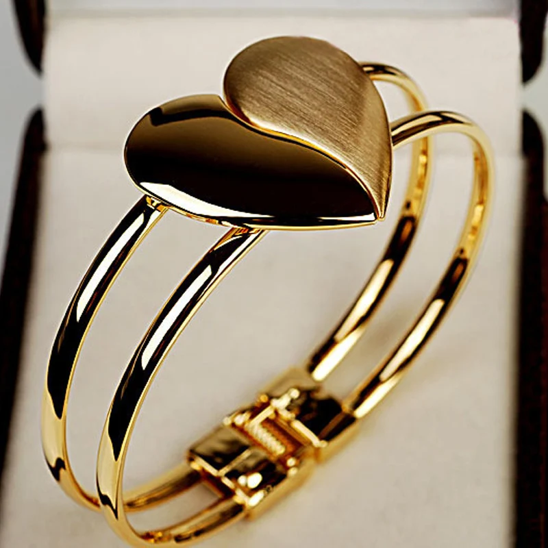 Браслеты в форме сердечек, любви браслет блестящие золотые шаровары Серебряные ювелирные изделия подарок аксессуары браслеты Для женщин Нержавеющая сталь браслет