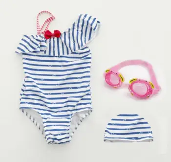 

One Piece Swimsuit Children Striped Swimwear Baby Girl Beachwear