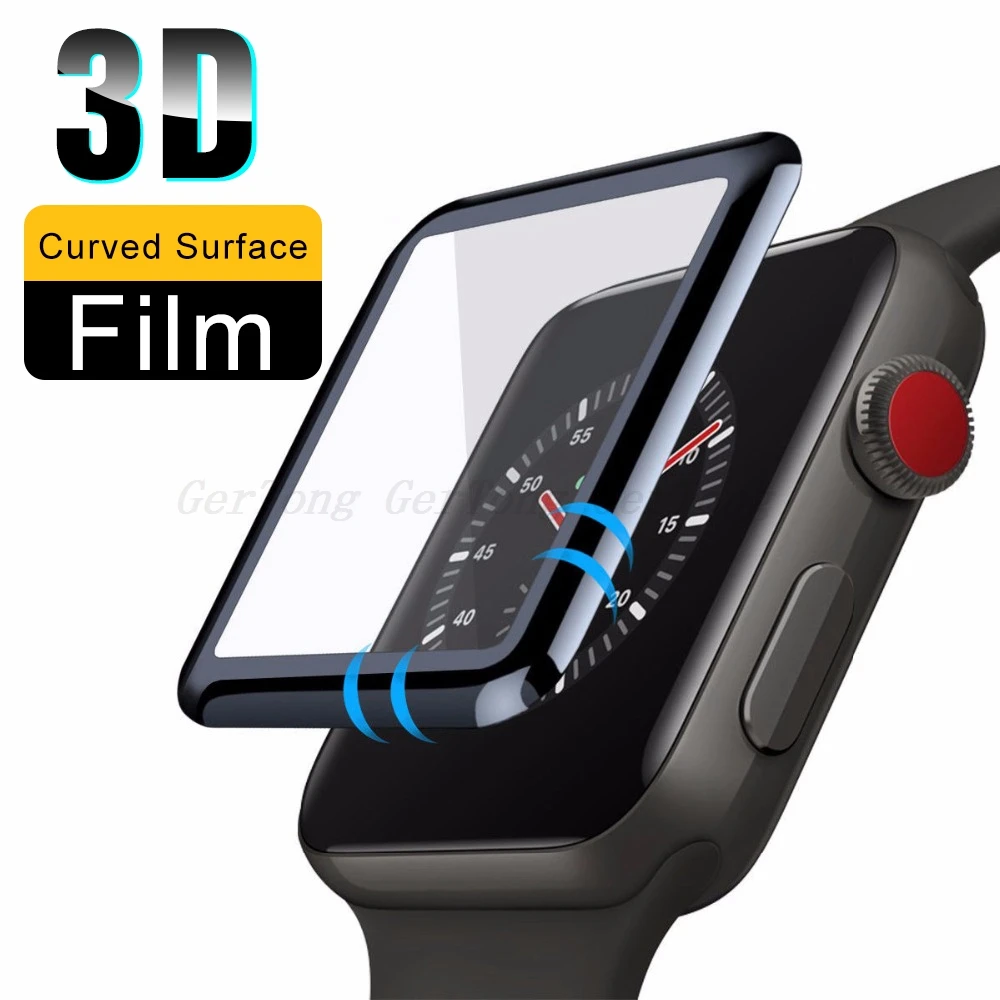 3D полное покрытие TPU (не стекло) Защитная пленка для iwatch Apple Watch серии 1/2/3 38 мм 42 40 44