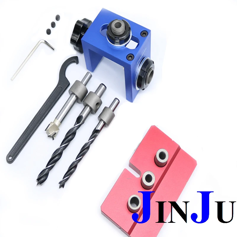 Woodworking Tool Pocket Hole Locate Punching Jig Kit With Drilling Bit