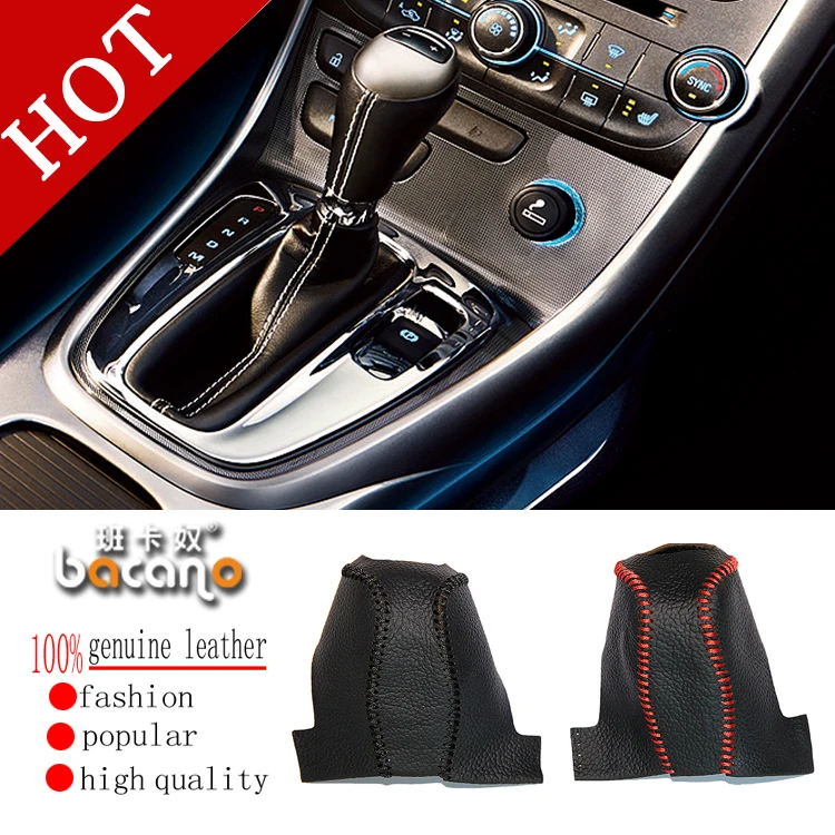 

Free Shipping Black Leather Gear Shift Collars Auto Gear Sets Fit For Automatic Malibu