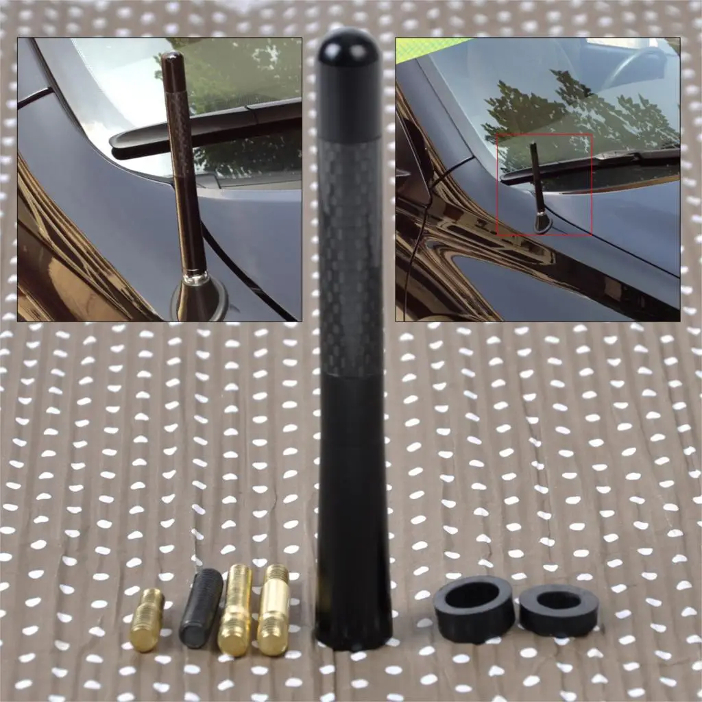 

CITALL 4.7" Aluminum Carbon Fiber Car AM/FM Radio Aerial Antenna For VW Golf Audi A3 A4 BMW X3 Mazda 3 Honda Accord Kia Forte