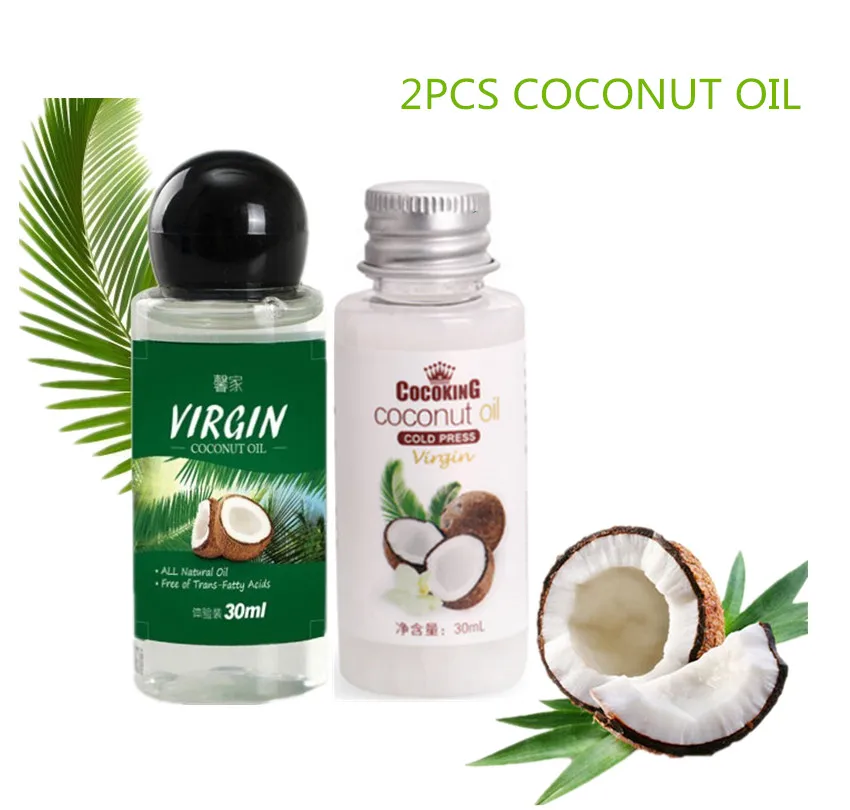 2PCS 30ml Virgin Coconuts Oil Cold Pressed Extract Pure Essential Oils